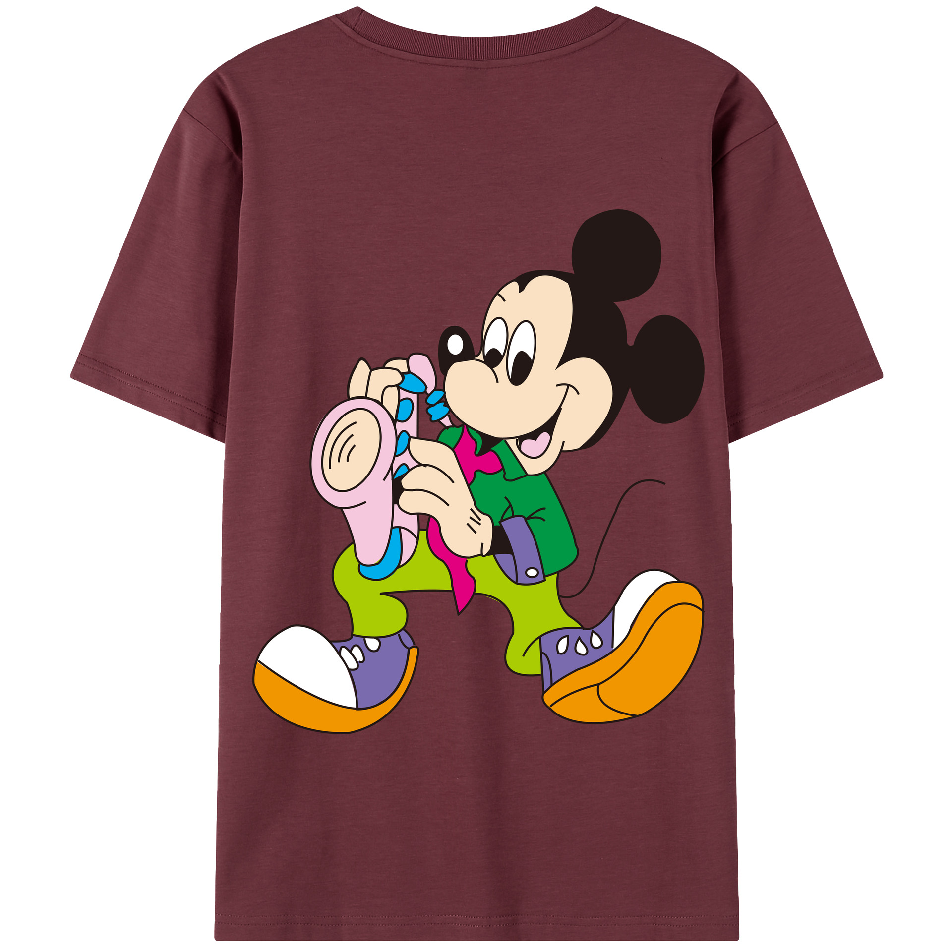 （画像用） ミッキーマウス Mickey Mouse 綿100％半袖Tシャツ（背面プリント）
